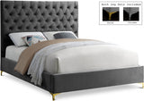 Cruz Grey Velvet Queen Bed from Meridian - Luna Furniture