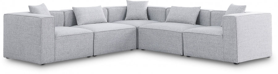 Cube Grey Modular Sectional from Meridian - Luna Furniture