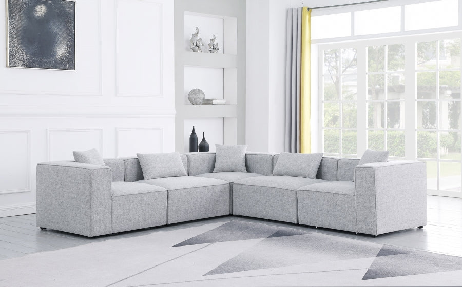 Cube Grey Modular Sectional from Meridian - Luna Furniture