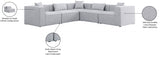 Cube Grey Modular Sectional from Meridian - Luna Furniture