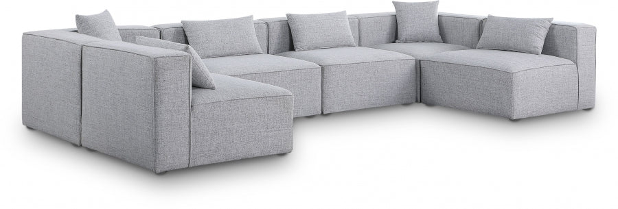 Cube Grey Modular Sectional from Meridian - Luna Furniture