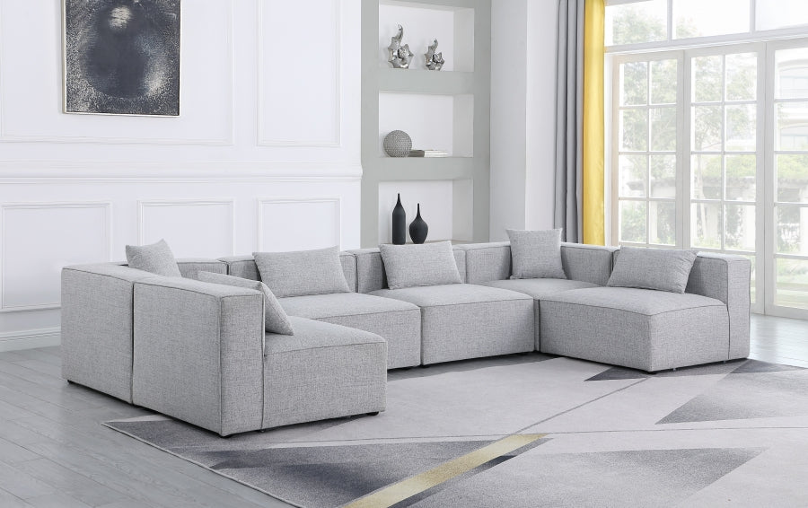 Cube Grey Modular Sectional from Meridian - Luna Furniture