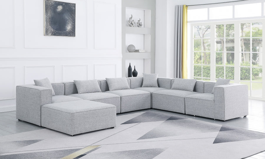 Cube Grey Modular Sectional from Meridian - Luna Furniture