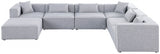 Cube Grey Modular Sectional from Meridian - Luna Furniture