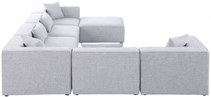 Cube Grey Modular Sectional from Meridian - Luna Furniture