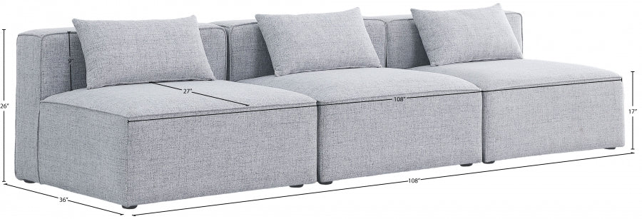 Cube Grey Modular Sofa from Meridian - Luna Furniture