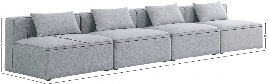 Cube Grey Modular Sofa from Meridian - Luna Furniture