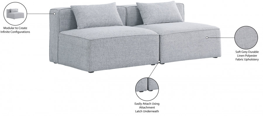 Cube Grey Modular Sofa from Meridian - Luna Furniture