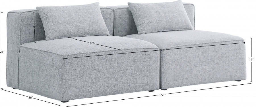 Cube Grey Modular Sofa from Meridian - Luna Furniture