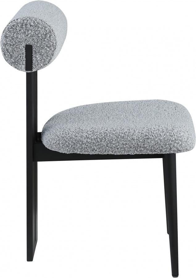 Grey Dario Boucle Fabric Dining Chair, Set of 2 from Meridian - Luna Furniture