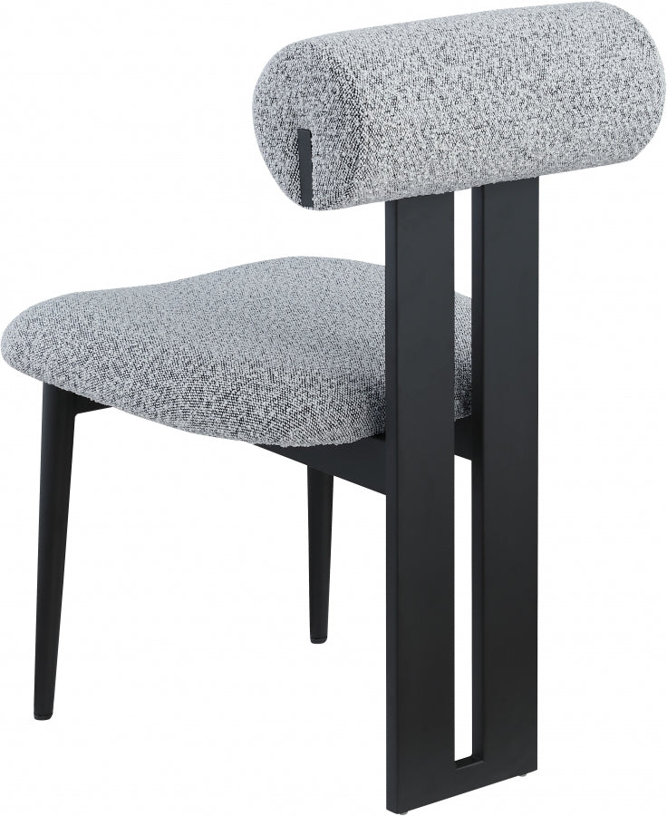 Grey Dario Boucle Fabric Dining Chair, Set of 2 from Meridian - Luna Furniture