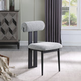 Grey Dario Boucle Fabric Dining Chair, Set of 2 from Meridian - Luna Furniture