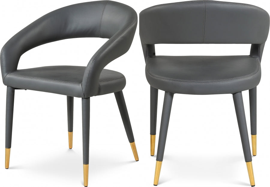 Destiny Grey Faux Leather Dining Chair from Meridian - Luna Furniture