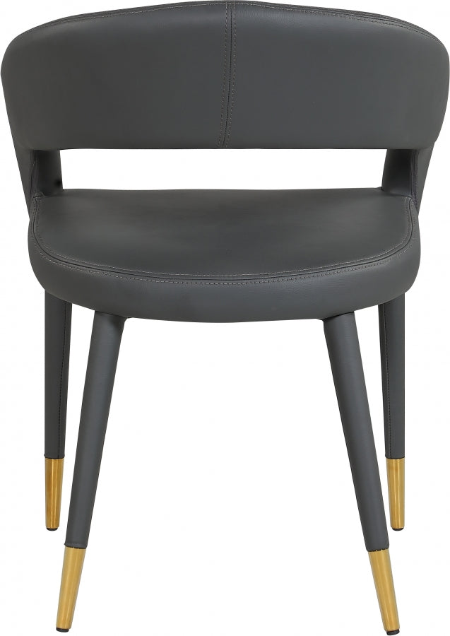 Destiny Grey Faux Leather Dining Chair from Meridian - Luna Furniture