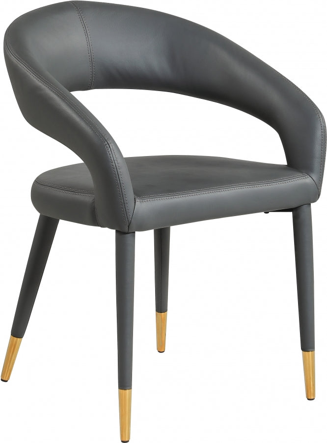 Destiny Grey Faux Leather Dining Chair from Meridian - Luna Furniture