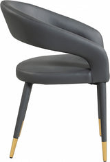 Destiny Grey Faux Leather Dining Chair from Meridian - Luna Furniture