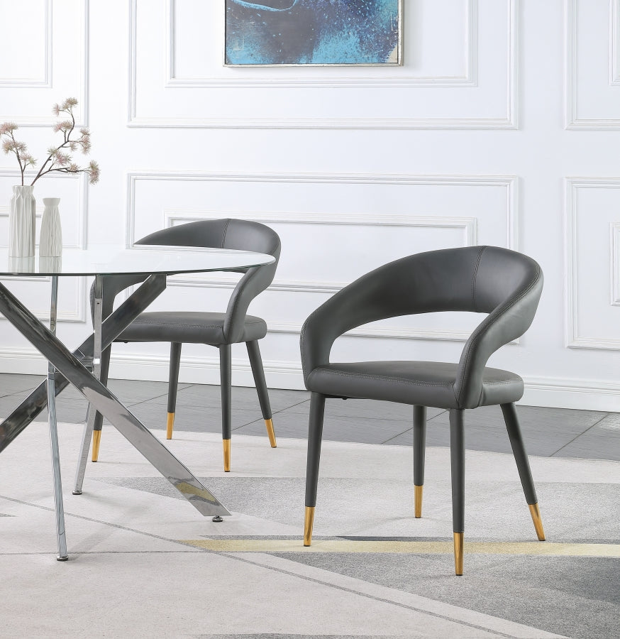 Destiny Grey Faux Leather Dining Chair from Meridian - Luna Furniture