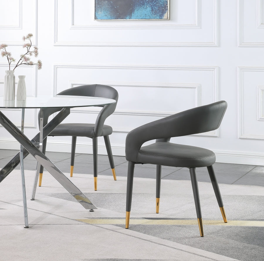 Destiny Grey Faux Leather Dining Chair from Meridian - Luna Furniture