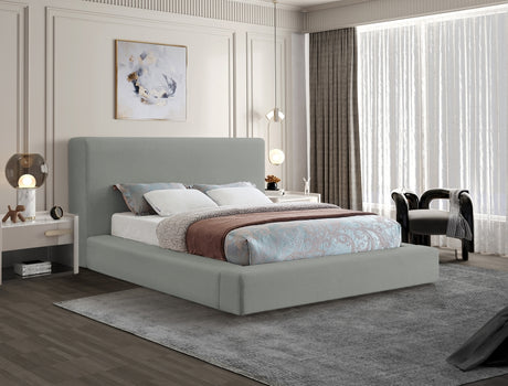 Grey Devin Linen Textured Fabric Full Bed from Meridian - Luna Furniture