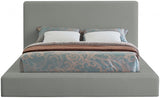 Grey Devin Linen Textured Fabric Queen Bed from Meridian - Luna Furniture