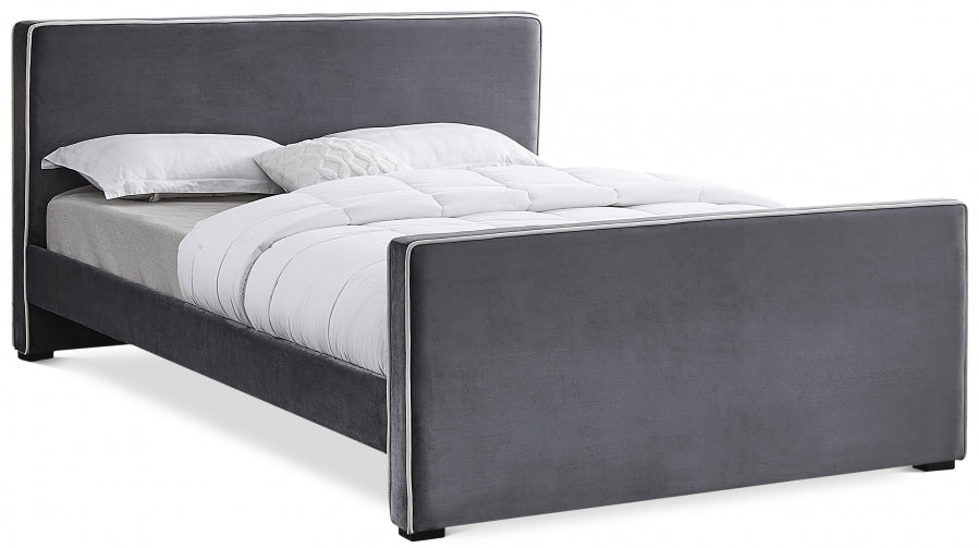 Dillard Grey Velvet Full Bed from Meridian - Luna Furniture