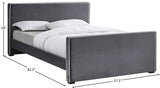 Dillard Grey Velvet Full Bed from Meridian - Luna Furniture