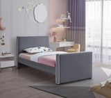 Dillard Grey Velvet Twin Bed from Meridian - Luna Furniture