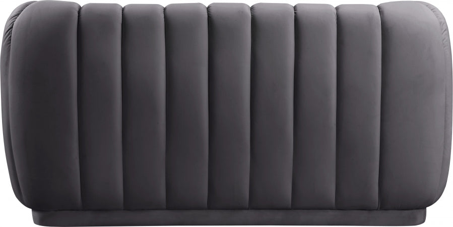 Dixie Grey Velvet Loveseat from Meridian - Luna Furniture