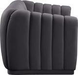 Dixie Grey Velvet Loveseat from Meridian - Luna Furniture