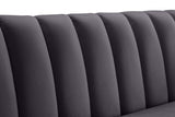 Dixie Grey Velvet Loveseat from Meridian - Luna Furniture