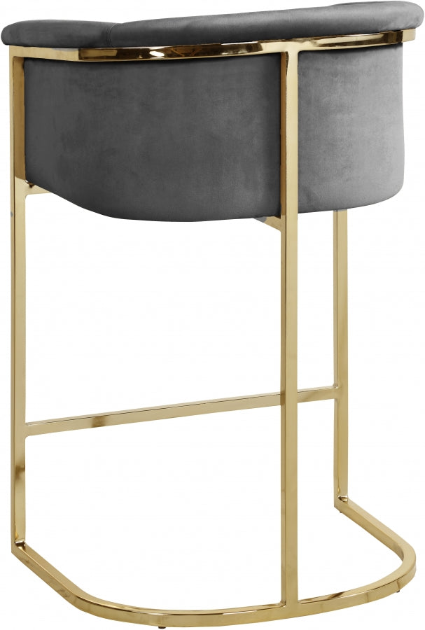 Donatella Grey Velvet Counter Stool from Meridian - Luna Furniture