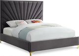 Eclipse Grey Velvet King Bed from Meridian - Luna Furniture