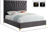 Eclipse Grey Velvet King Bed from Meridian - Luna Furniture