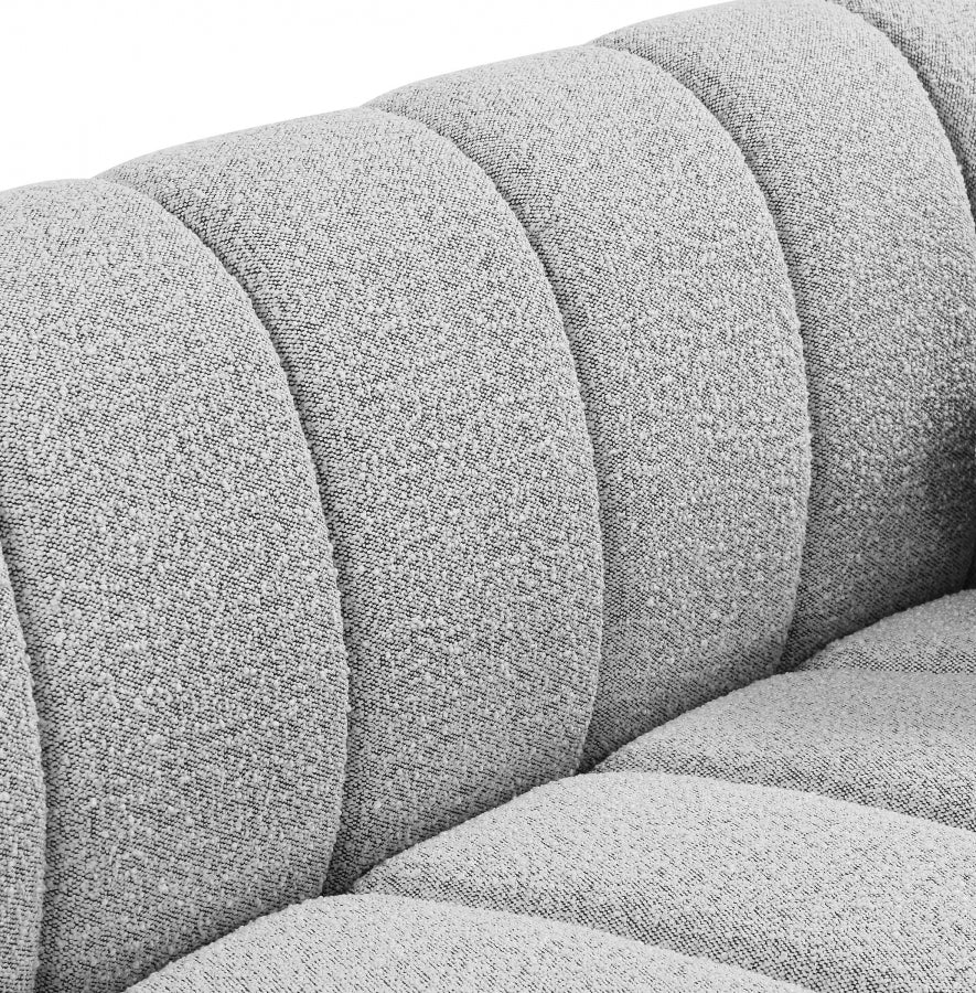 Elijah Grey Boucle Fabric Sofa from Meridian - Luna Furniture