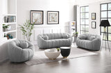 Elijah Grey Boucle Fabric Sofa from Meridian - Luna Furniture