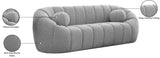 Elijah Grey Boucle Fabric Sofa from Meridian - Luna Furniture