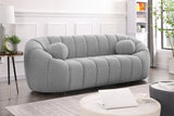 Elijah Grey Boucle Fabric Sofa from Meridian - Luna Furniture