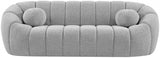 Elijah Grey Boucle Fabric Sofa from Meridian - Luna Furniture