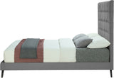 Elly Grey Velvet Full Bed from Meridian - Luna Furniture