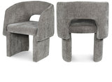 Grey Emmet Chenille Fabric Dining Chair / Accent Chair from Meridian - Luna Furniture