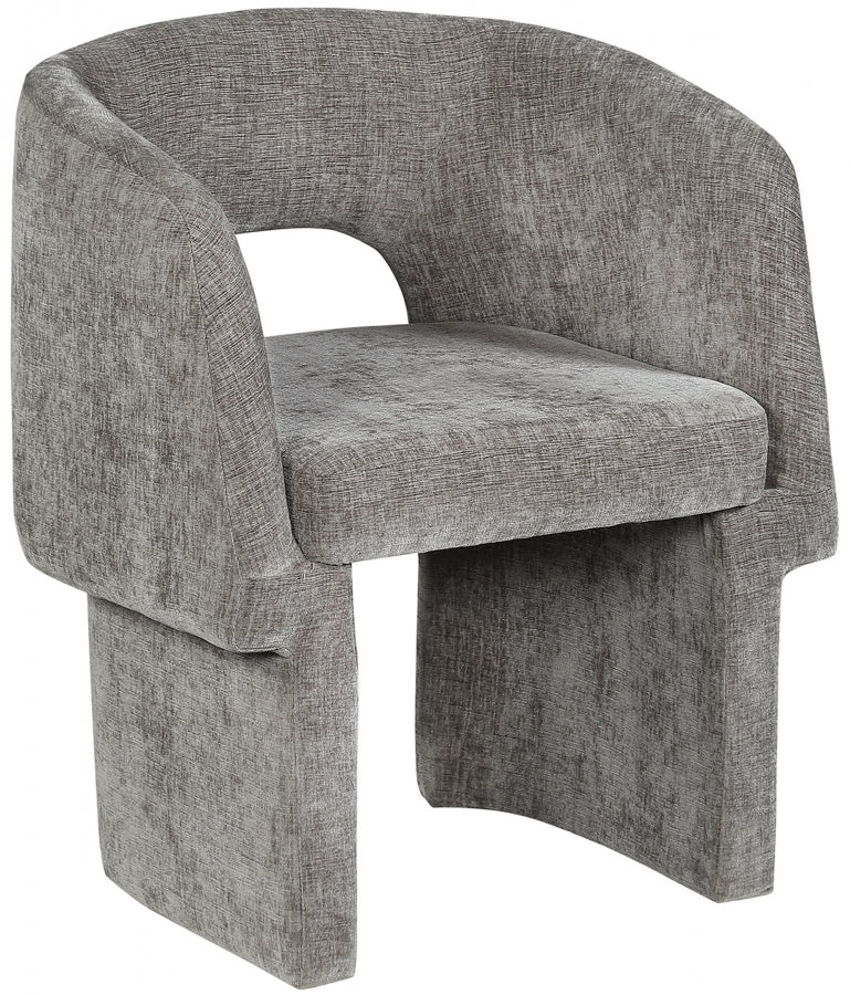 Grey Emmet Chenille Fabric Dining Chair / Accent Chair from Meridian - Luna Furniture