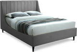 Eva Grey Velvet Full Bed from Meridian - Luna Furniture