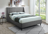 Eva Grey Velvet Full Bed from Meridian - Luna Furniture