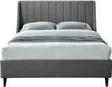 Eva Grey Velvet Full Bed from Meridian - Luna Furniture