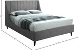 Eva Grey Velvet King Bed from Meridian - Luna Furniture