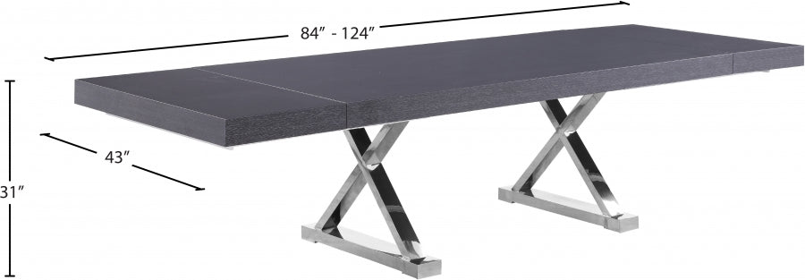 Excel Grey Extendable 2 Leaf Dining Table from Meridian - Luna Furniture