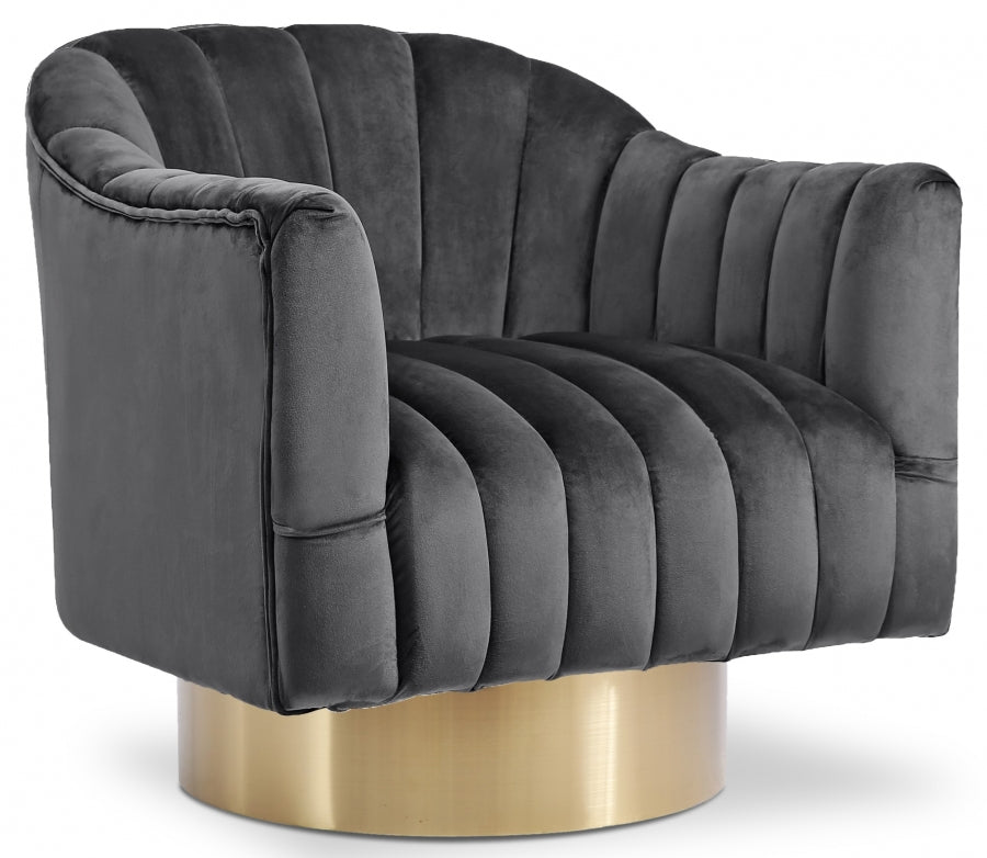 Farrah Grey Velvet Chair from Meridian - Luna Furniture