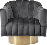 Farrah Grey Velvet Chair from Meridian - Luna Furniture