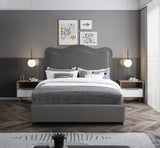 Felix Grey Linen Textured Fabric Full Bed from Meridian - Luna Furniture