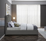 Felix Grey Linen Textured Fabric Full Bed from Meridian - Luna Furniture